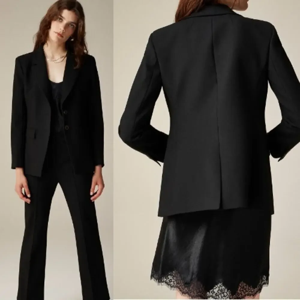 JCrew Women's Classic Madelyn Four-Season Stretch Blazer CC289 Black Size 12 NWT